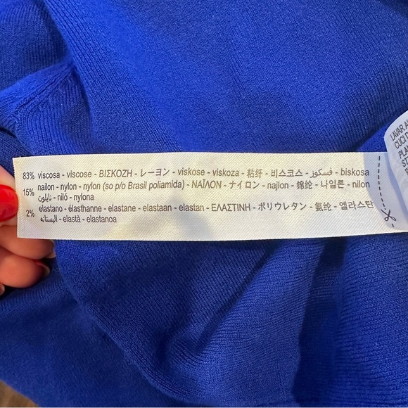 Zara Royal Blue Turtleneck Sweater 3/4 sleeves - Picture 4 of 4